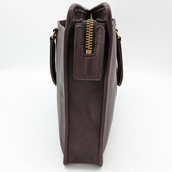 Coach Vintage Embassy Briefcase Mahogany Brown Leather Zip Close Made in USA - Picture 5 of 12